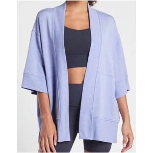 Athleta Lotus Textured Wrap Cardigan Open Front‎ Lavender XXS/XS Oversized